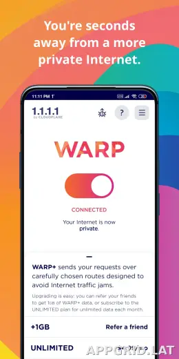 1.1.1.1 + WARP скриншот 2